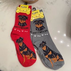 Foozys Canine Collection Red & Gray Rottweiler Socks (2 Pack)
